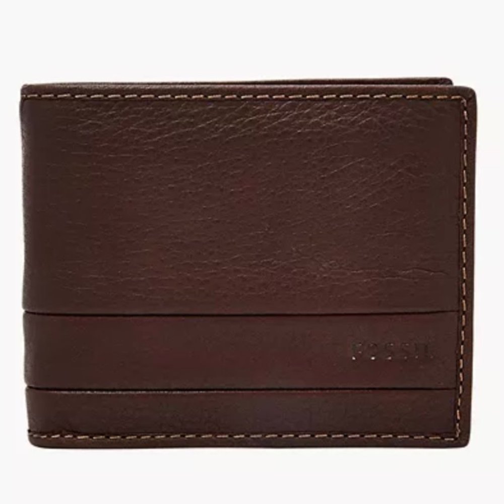 Fossil Lufkin Traveler Wallet Dark Brown